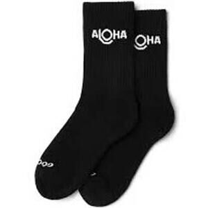 ALOHA Collection Crew Socks  Black